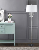 Abigail 61" Crystal / Metal LED Floor Lamp - JONATHAN Y