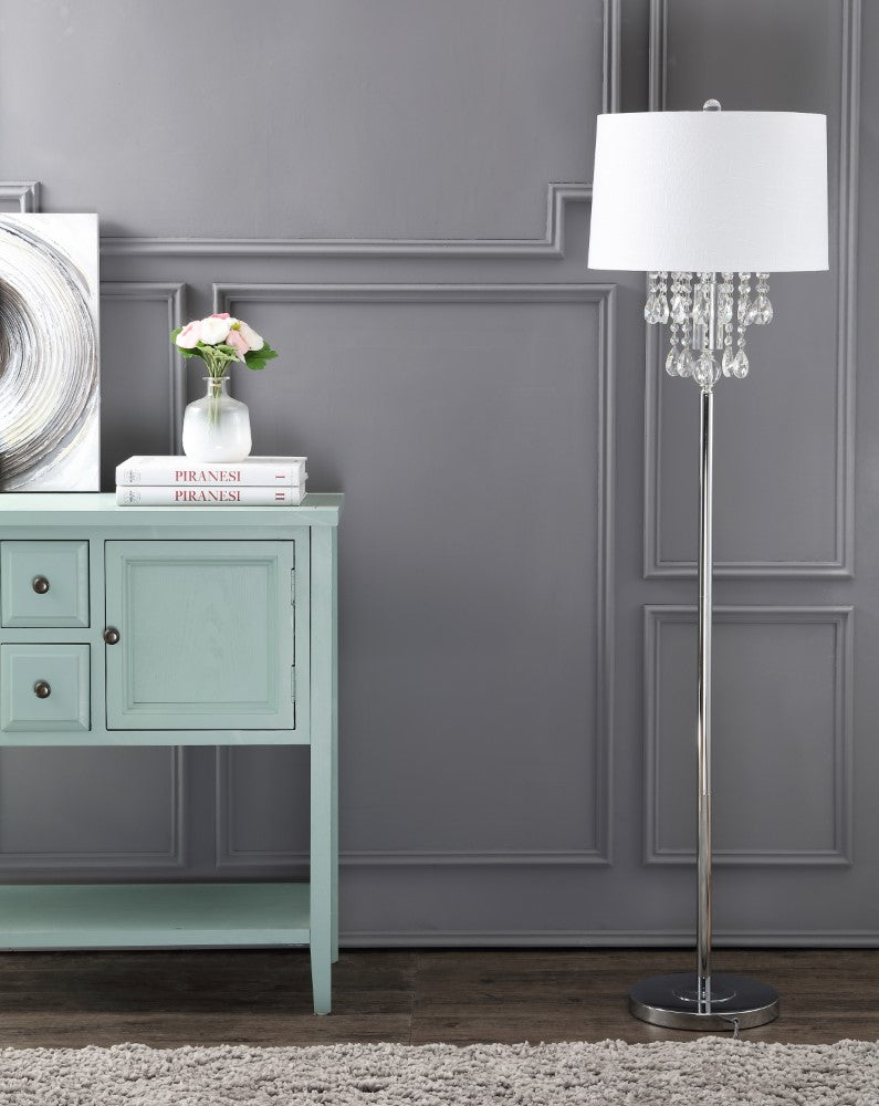Abigail 61" Crystal / Metal LED Floor Lamp - JONATHAN Y
