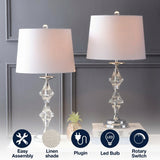Madison 27.5" Crystal LED Table Lamp Set 2 Clear/Chrome (Set of 2) – ICONS