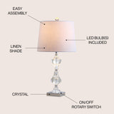 Chloe 26" Crystal LED Table Lamp - JONATHAN Y