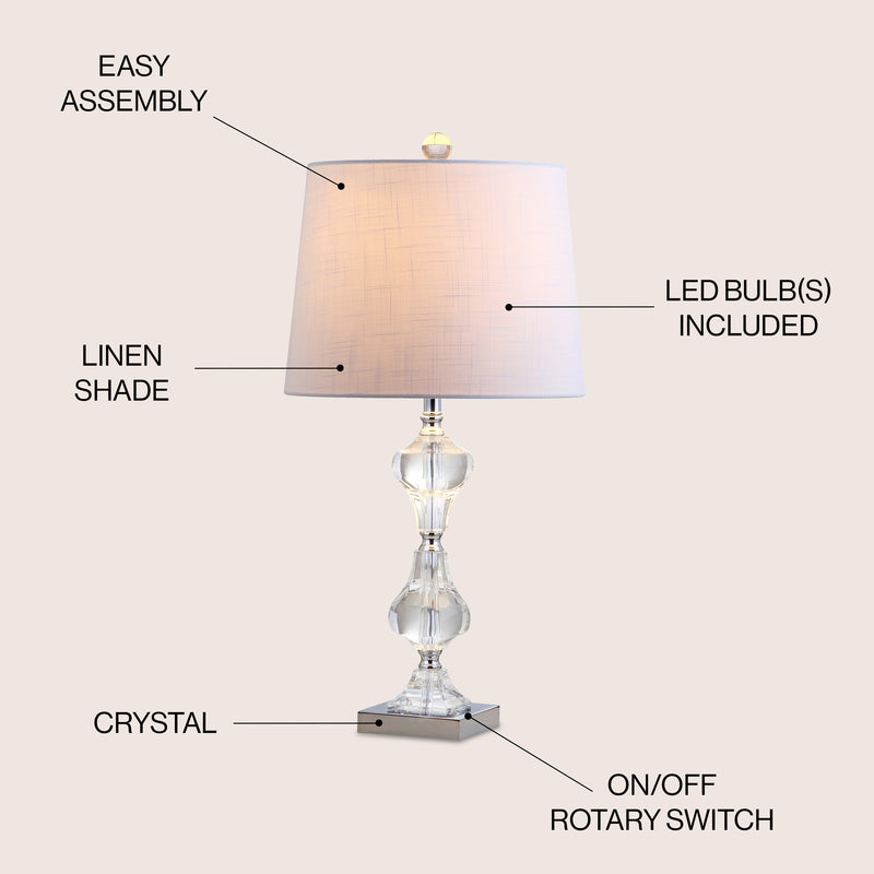 Chloe 26" Crystal LED Table Lamp - JONATHAN Y