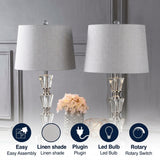 Layla 27" Crystal LED Table Lamp Set 2 Clear (Set of 2) – ICONS