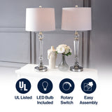 Emma 29.5" Crystal LED Table Lamp Set 2
