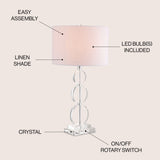 Paisley 29.5" Crystal LED Table Lamp - JONATHAN Y