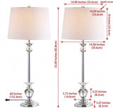 Elizabeth 33" Crystal/Metal LED Table Lamp Set 2 Clear/Chrome (Set of 2) – DIM