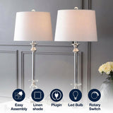 Elizabeth 33" Crystal/Metal LED Table Lamp Set 2 Clear/Chrome (Set of 2) – ICONS