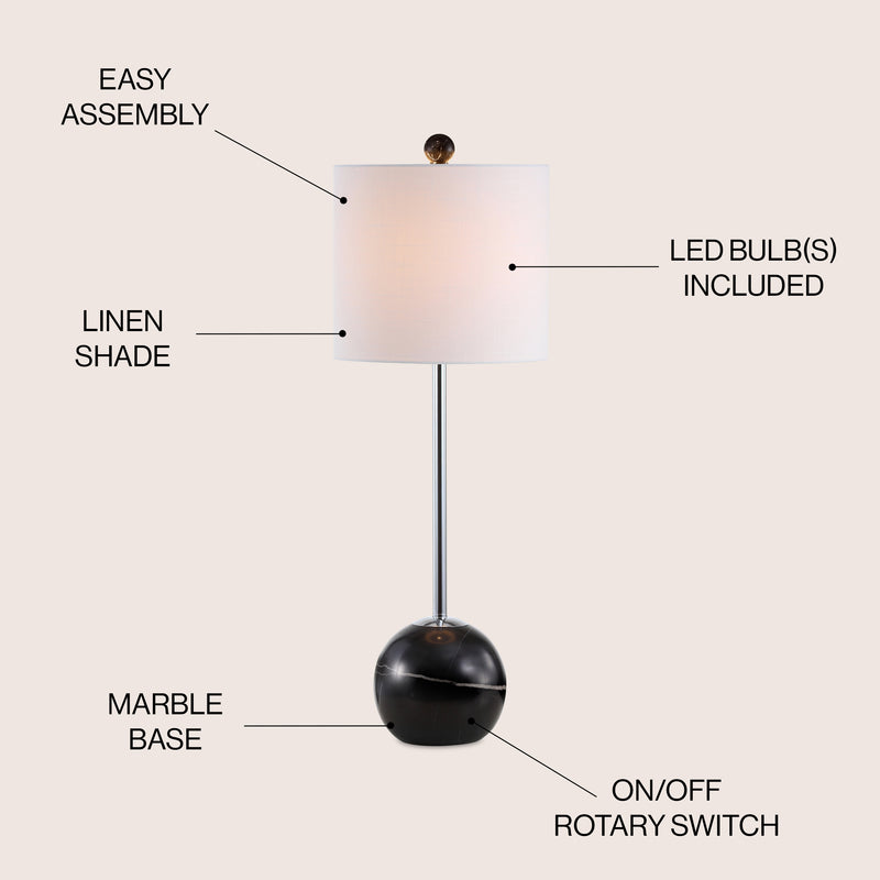 Alexa 31.5" Marble Sphere LED Table Lamp - JONATHAN Y
