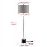 Levitt 60.5" Marble/Metal LED Floor Lamp Black/Chrome – DIM