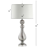 Murano 32" Swirled Crystal/Glass LED Table Lamp - JONATHAN Y