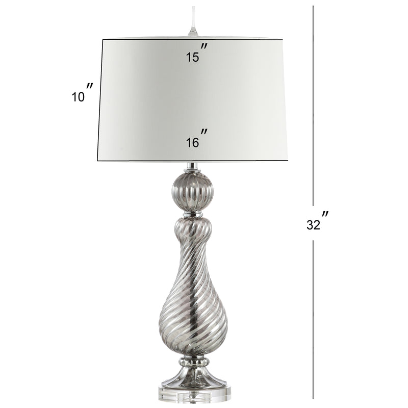 Murano 32" Swirled Crystal/Glass LED Table Lamp - JONATHAN Y