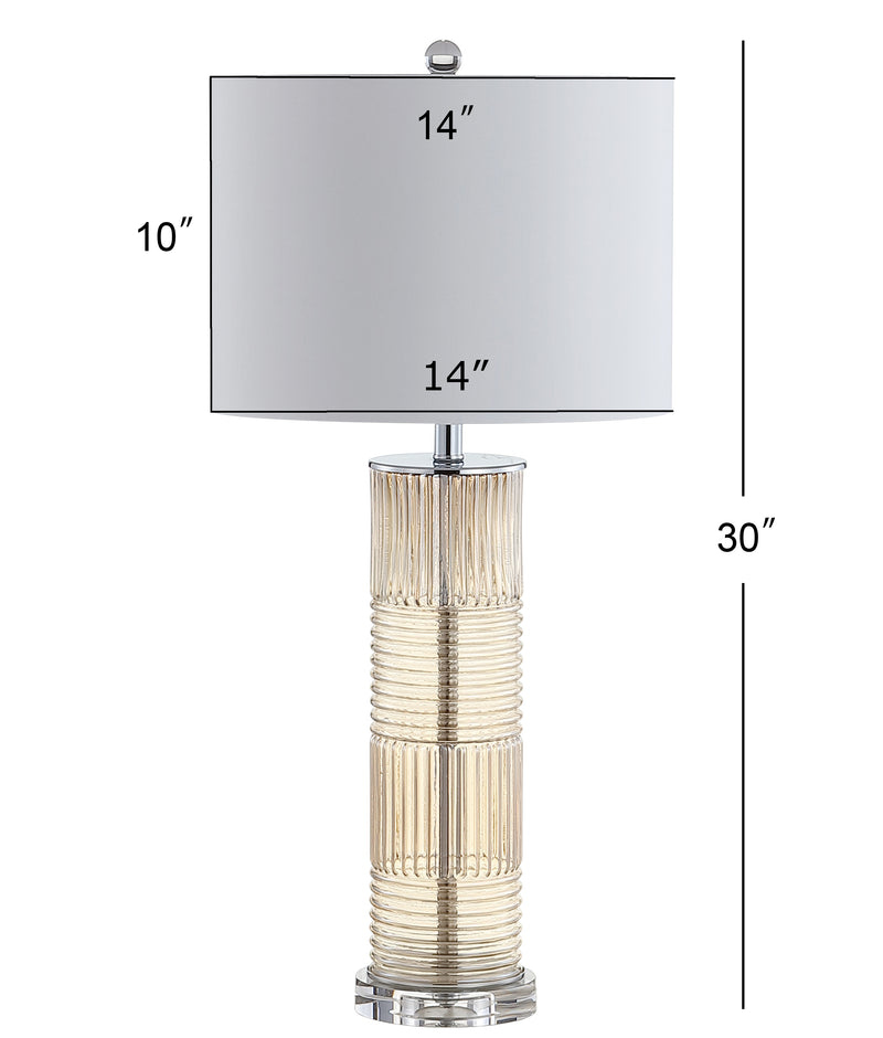 Genevieve 30" Glass/Crystal LED Table Lamp - JONATHAN Y