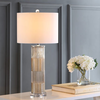 Genevieve 30" Glass/Crystal LED Table Lamp - JONATHAN Y