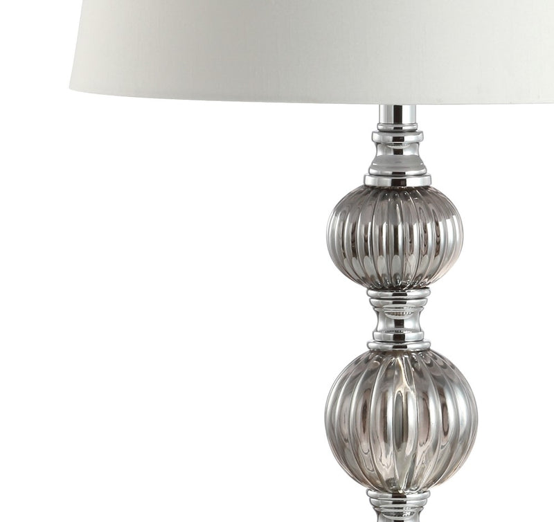 Vivienne 31" Triple Sphere Glass/Crystal LED Table Lamp - JONATHAN Y
