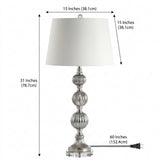 Vivienne 31" Triple Sphere Glass/Crystal LED Table Lamp Smoked Grey – DIM