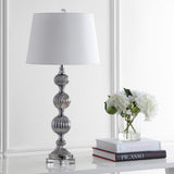 Vivienne 31" Triple Sphere Glass/Crystal LED Table Lamp - JONATHAN Y