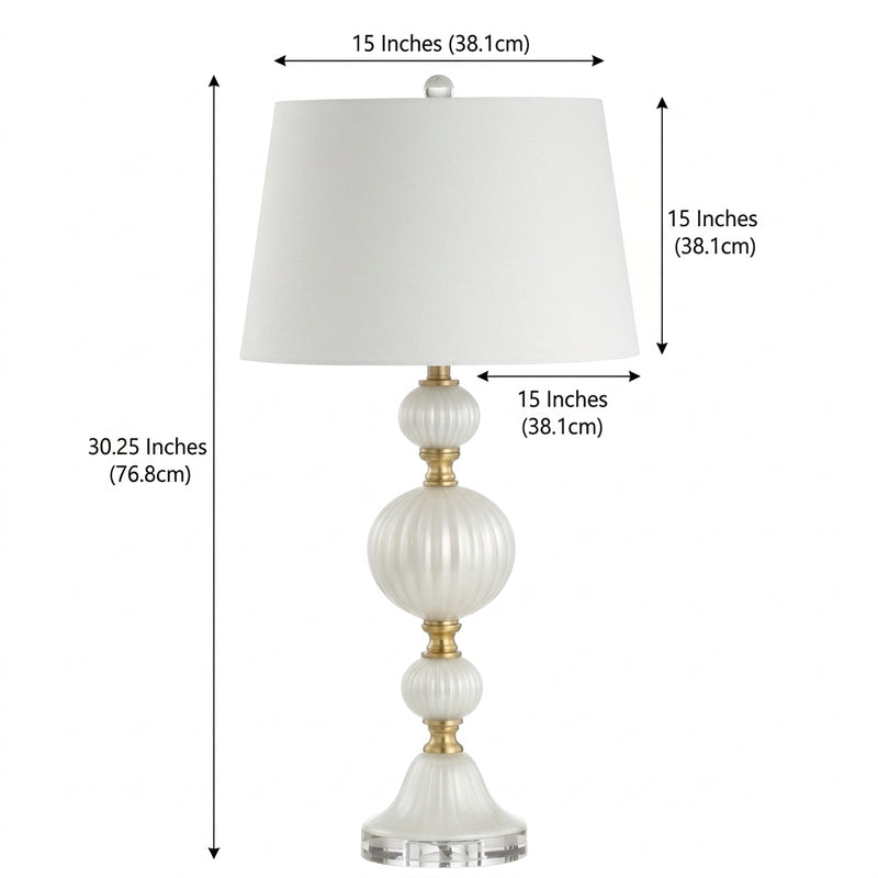 Maddie 30" Glass/Crystal LED Table Lamp White – DIM