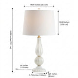 Maddie 28" Glass/Metal LED Table Lamp White Pearl – DIM