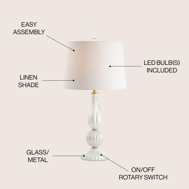 Maddie 28" Glass/Metal LED Table Lamp - JONATHAN Y