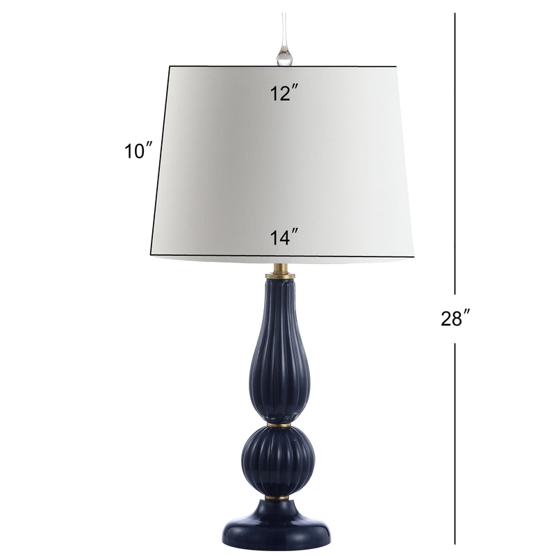 Maddie 28" Glass/Metal LED Table Lamp - JONATHAN Y