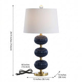 Carter 29.7" Glass LED Table Lamp Navy – DIM