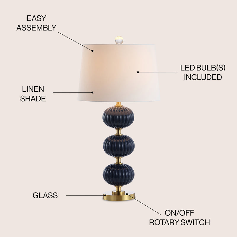 Carter 29.7" Glass LED Table Lamp - JONATHAN Y