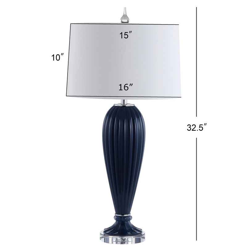 Delphine 32.5" Glass/Crystal LED Table Lamp - JONATHAN Y