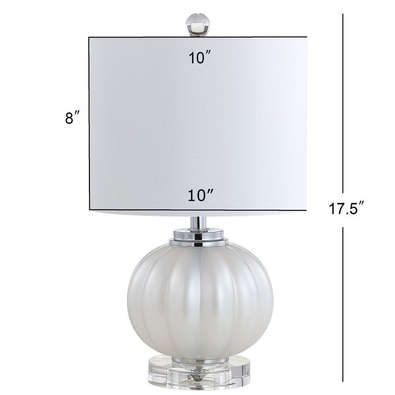 Pearl 17.5" Glass/Crystal LED Table Lamp - JONATHAN Y