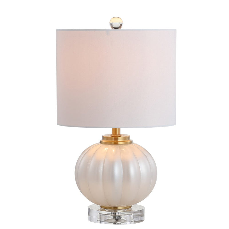 Pearl 17.5" Glass/Crystal LED Table Lamp - JONATHAN Y