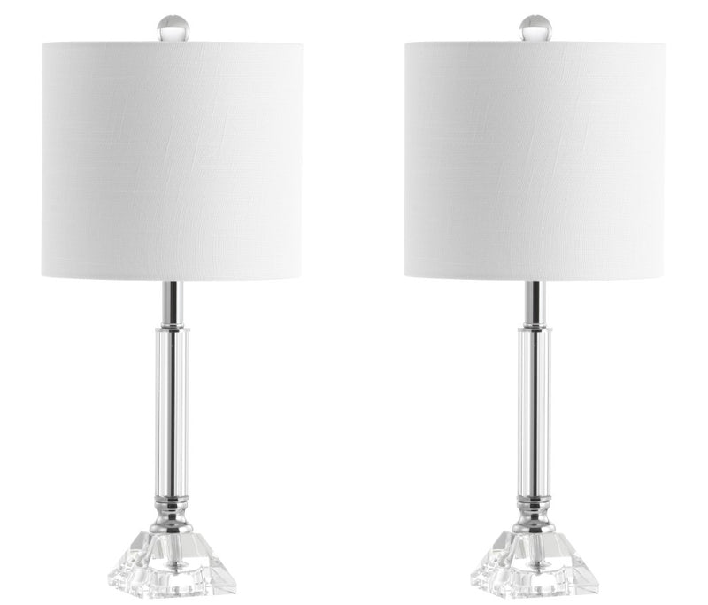 Dana 19.5" Crystal Column/Metal LED Table Lamp - JONATHAN Y