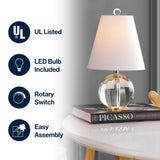 Goddard 16" Crystal Ball/Metal LED Table Lamp