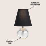 Goddard 16" Crystal Ball/Metal LED Table Lamp - JONATHAN Y