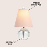 Goddard 16" Crystal Ball/Metal LED Table Lamp - JONATHAN Y