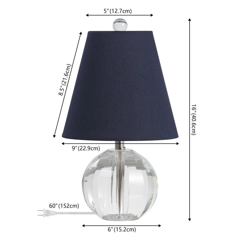 Goddard 16" Crystal Ball/Metal LED Table Lamp
