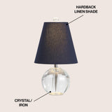 Goddard 16" Crystal Ball/Metal LED Table Lamp