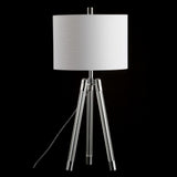Wyman 30.5" Surveyor's Tripod Crystal/Metal LED Table Lamp - JONATHAN Y