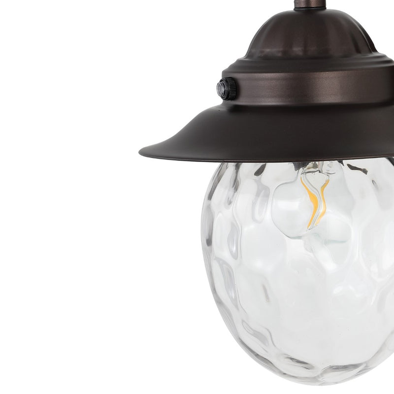 Rodanthe 8.25"  Farmhouse Industrial Iron/Glass Outdoor LED Sconce - JONATHAN Y