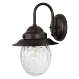 Rodanthe 8.25"  Farmhouse Industrial Iron/Glass Outdoor LED Sconce - JONATHAN Y