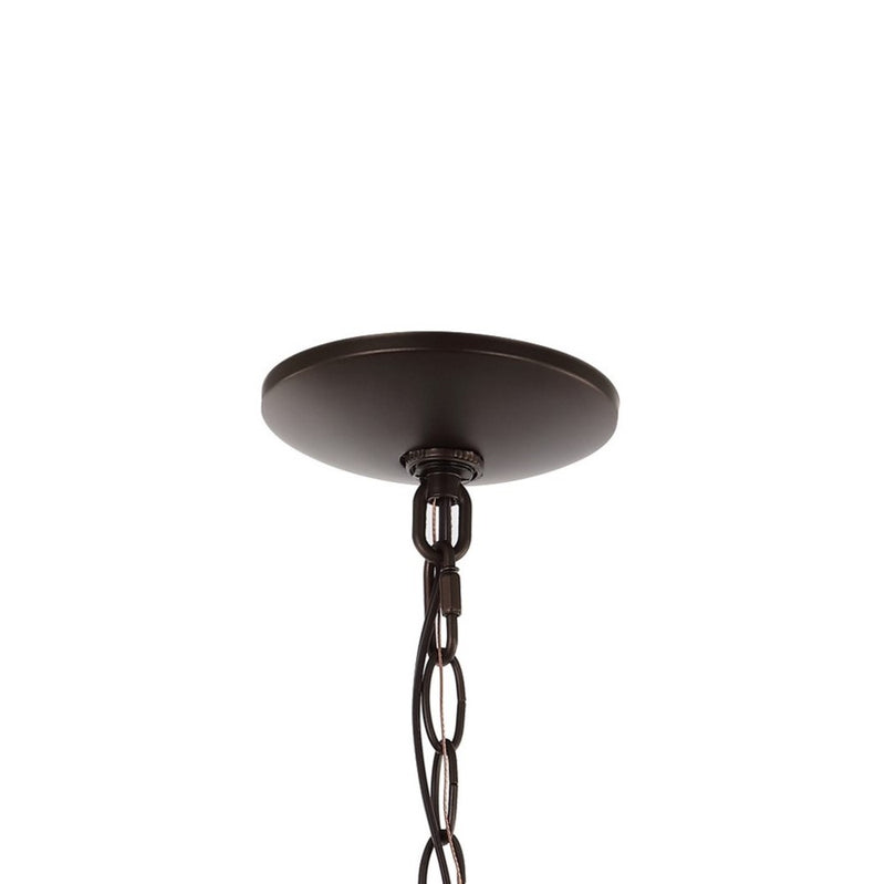 Manteo 8.25"  Farmhouse Industrial Iron/Glass Outdoor LED Pendant - JONATHAN Y