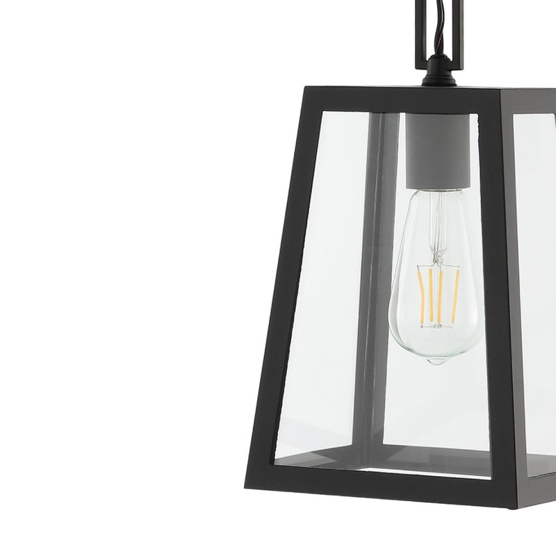 Glendale 6.75"  Farmhouse Industrial Iron/Glass Outdoor LED Pendant - JONATHAN Y