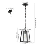 Glendale 6.75"  Farmhouse Industrial Iron/Glass Outdoor LED Pendant - JONATHAN Y