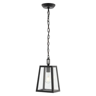 Glendale 6.75"  Farmhouse Industrial Iron/Glass Outdoor LED Pendant - JONATHAN Y
