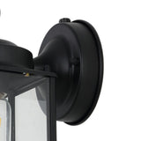 Boston 4.25"  Farmhouse Industrial Iron/Glass Outdoor LED Sconce - JONATHAN Y