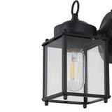 Boston 4.25"  Farmhouse Industrial Iron/Glass Outdoor LED Sconce - JONATHAN Y