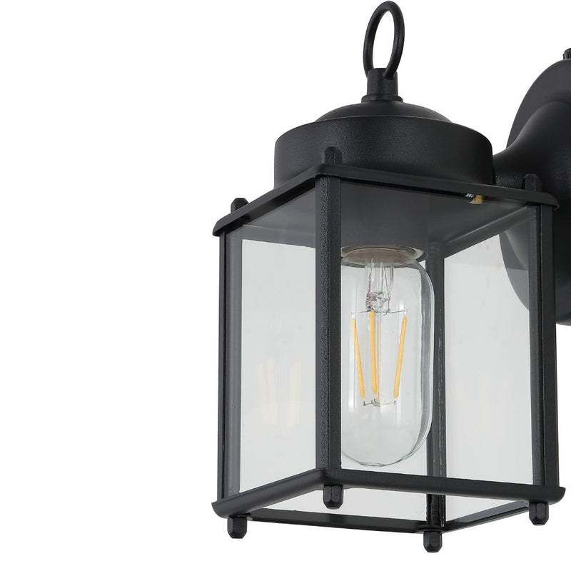 Boston 4.25"  Farmhouse Industrial Iron/Glass Outdoor LED Sconce - JONATHAN Y