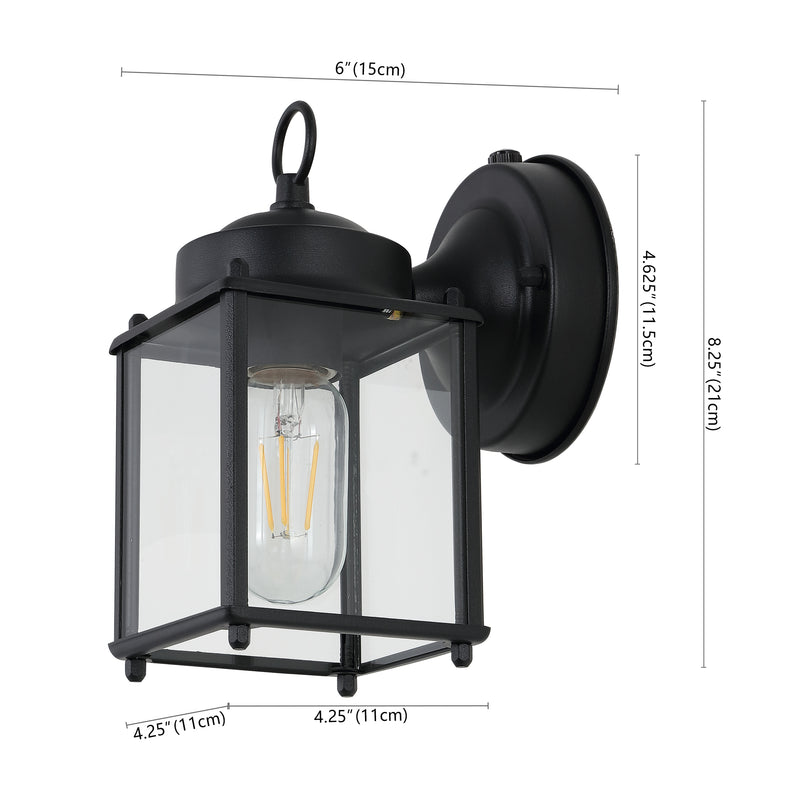 Boston 4.25"  Farmhouse Industrial Iron/Glass Outdoor LED Sconce - JONATHAN Y