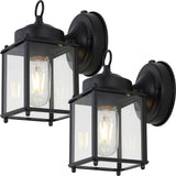 Boston 4.25"  Farmhouse Industrial Iron/Glass Outdoor LED Sconce - JONATHAN Y