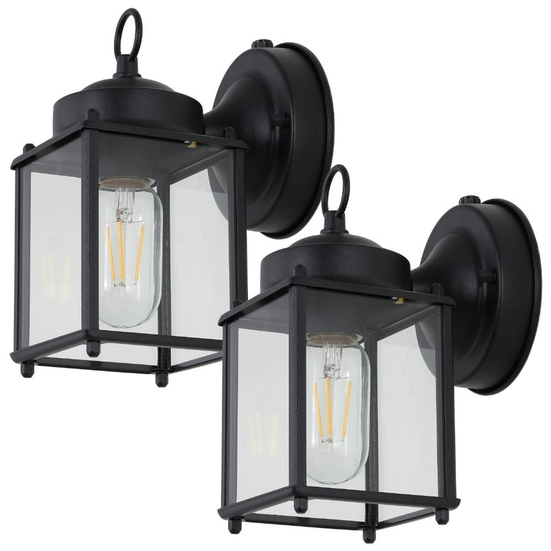 Boston 4.25"  Farmhouse Industrial Iron/Glass Outdoor LED Sconce - JONATHAN Y
