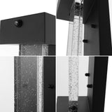 Miranda 5.13" Modern Industrial Iron/Glass Seeded Glass with Dusk-to-Dawn Sensor Integrated LED Outdoor Sconce - JONATHAN Y