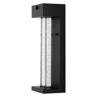 Miranda 5.13" Modern Industrial Iron/Glass Seeded Glass with Dusk-to-Dawn Sensor Integrated LED Outdoor Sconce - JONATHAN Y