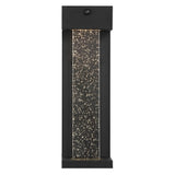 Miranda 5.13" Modern Industrial Iron/Glass Seeded Glass with Dusk-to-Dawn Sensor Integrated LED Outdoor Sconce - JONATHAN Y